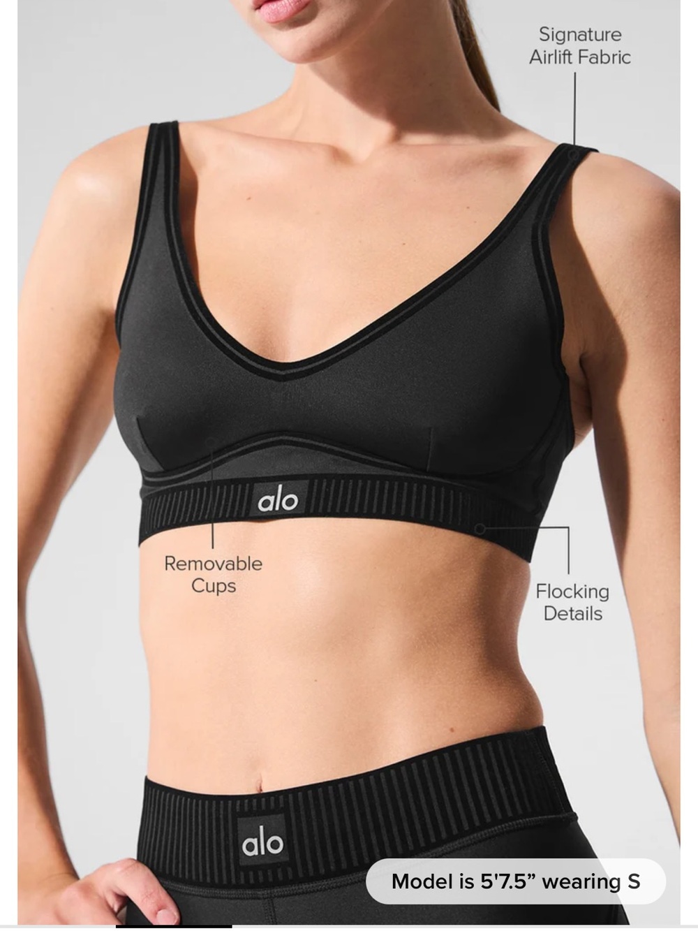 ALO Yoga Black Airlift Sports Bra